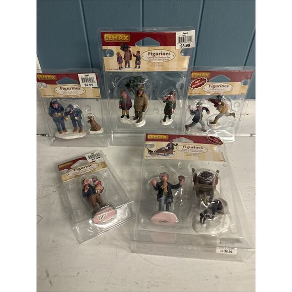Lot of 5 New In Pkg Lemax Figurines Christmas Village Coffee Break Roasted Nut +